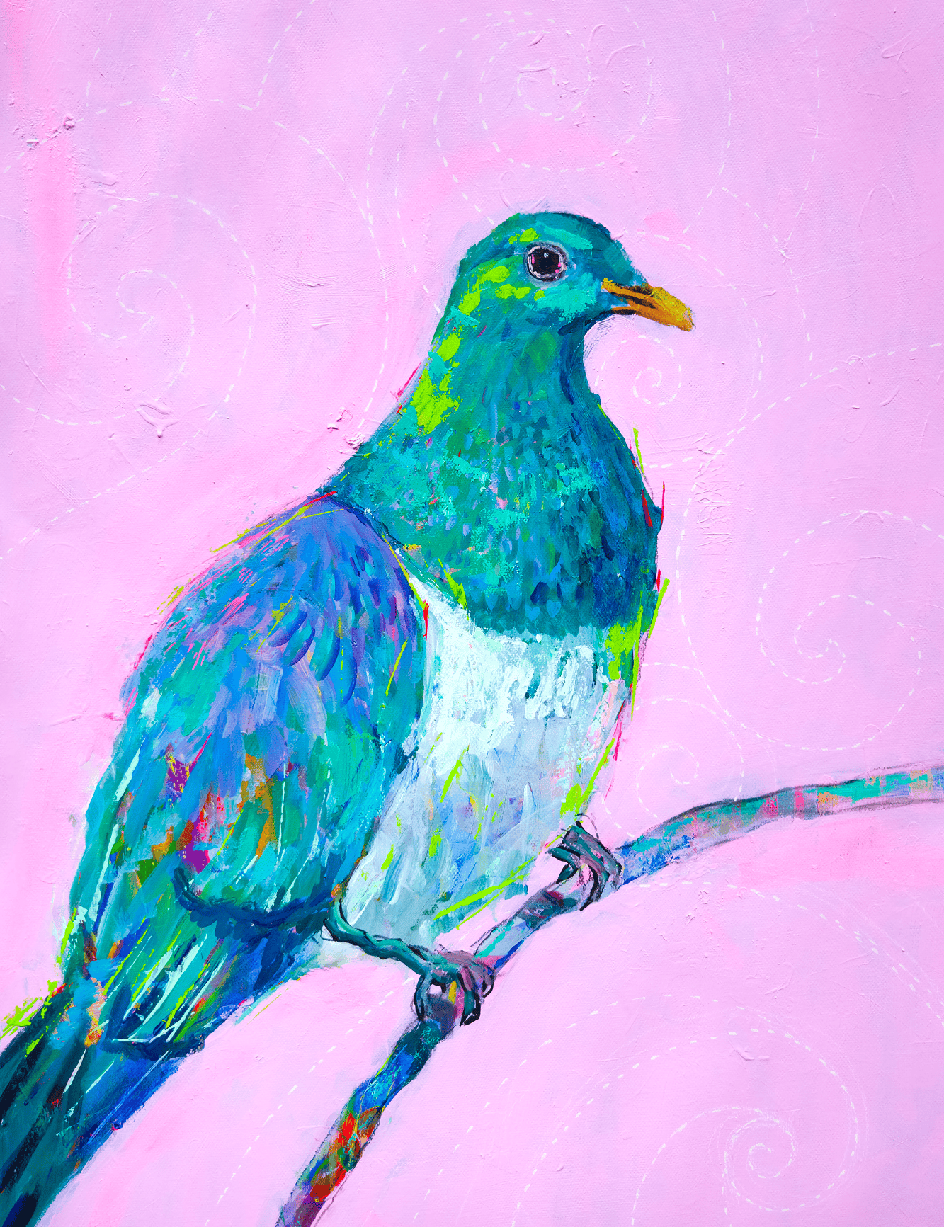 NZ Kereru Painting for sale.
